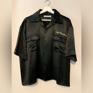 NO MAINTENANCE Camp Collar Black Shirt Bowling